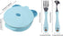 Stainless Steel Baby Feeding Bowl, Toddler Suction Plate with Lid Spoon and Fork, Perfect for Children (Blue)...