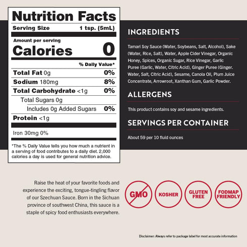 San-J - Spicy Gluten Free Szechuan Sauce - Non-GMO - 10 oz. Bottles - 2 pack...