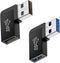 USB 3.0 90 Degree Left Right Angle USB-A Male to Female Adapter Extender Connector, USB Extension Adapter 2 Pcs for Laptops, Wall Chargers, Power ...