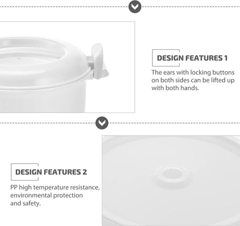 UPKOCH rice cooker plastic microwave cookware small non-stick pot microwave veggie steamer rice maker microwave rice cookware pasta cooker micro v...