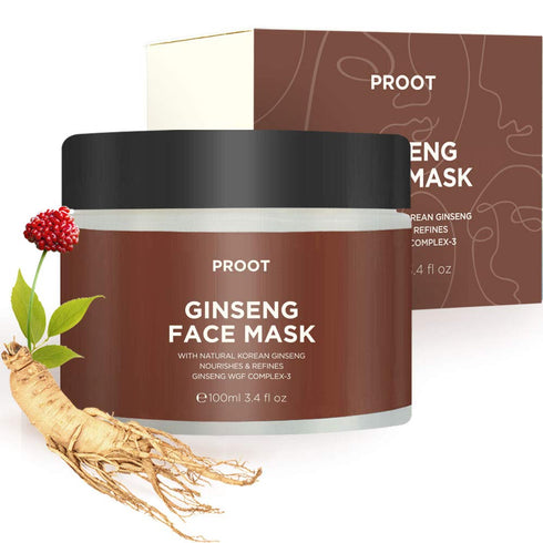 PROOT Ginseng Face Mask | 52.9% Korean Red Ginseng Extract | Skin Rejuvenating Formula for Wrinkles, Fine-Lines, Firmness and Elasticity | Korean ...