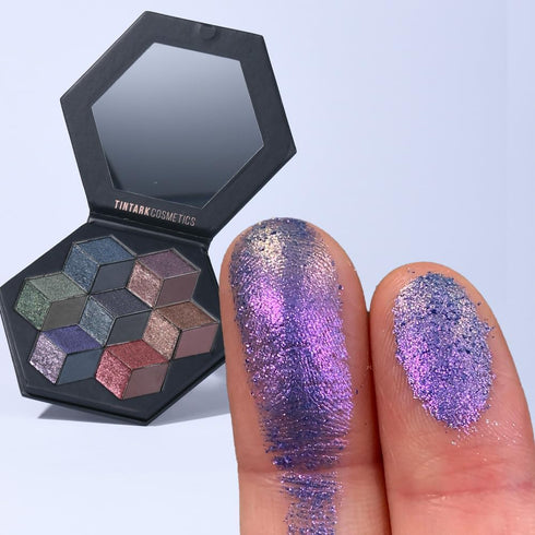 Black Smokey Eyeshadow Makeup Palette, Dark Smoky Eye Shadow Palettes for Halloween Goth Make up Glitter Shimmer Matte Pallets, Midnight Masquerad...