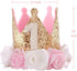 1st Birthday Hat Girl Decorations First For Baby Gifts Rose Gold Pink Crown Party One Year Old Princess...
