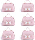 CheeseandU 6 Pack Exquisite Simple Bowknot Handbag with Handle Gift Box Beautiful Pink Leather Gift Bags with White Bow Decor Wedding Candy Box Bi...