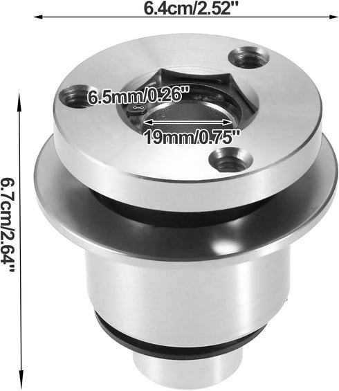 X AUTOHAUX Aluminum Alloy Steering Wheel Quick Release Disconnect 3 Holes Hub 0.26" Bore Silver Tone...