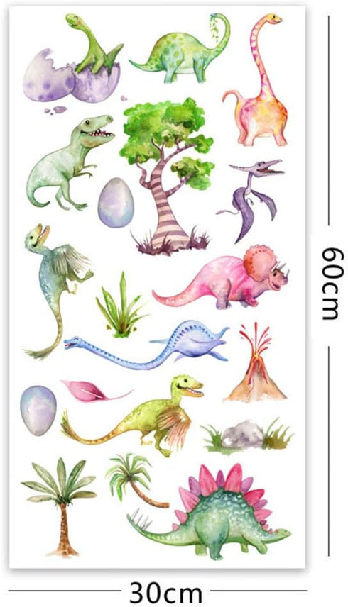 Kiddale Watercolour Dinosaur Wall Decals, Peel and Stick Colorful Wall Art Mural for Kids Bedroom,Nursery, Classroom & More...