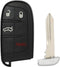 cciyu 1 X Flip Key Fob Uncut Blade (SHELL CASE) 4 Buttons Replacement for 4 Button M3N-40821302 for 11-18 for Dodge for Charger 15-18 for Dodge fo...
