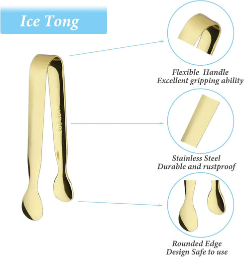 6PCS Ice Tongs Mini Sugar Tongs 4.25Inch Tongs for Serving Food Small Serving Tongs, Kitchen Tongs for Appetizers,Tea Party, Coffee Bar, Desserts ...