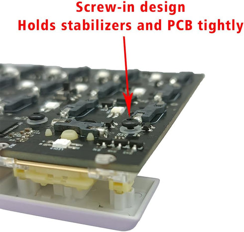 V3 Screw-in Installation Translucent Yellow Keyboard Stabilizers with 2u 6.25u 7u Wires, Keycap Stabilizers Mechanical Keyboard Stabilizers For Di...