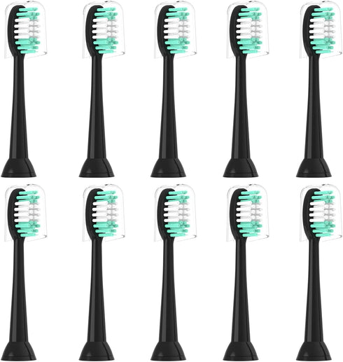 Replacement Toothbrush Heads Compatible with AquaSonic Black Series 10 Pack for Electric Toothbrush Black...