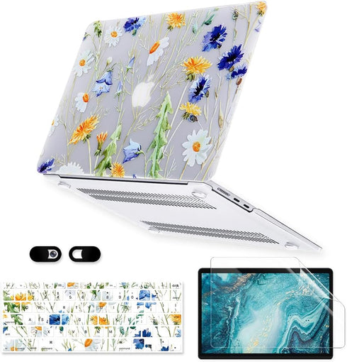 Case for MacBook Air 13 inch A1466 A1369 2010-2017 Release, 5 in 1 Matte Clear Hard Shell&Keyboard Cover&Screen Protector&Webcam Cover Compatible ...