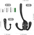 10 Pack Heavy Duty Wall Mounted Black Coat Hooks With 30 Screws - Mudroom, Backpack, Robe, Hat Hooks (Two Types of Hooks + Three Types of Screws I...