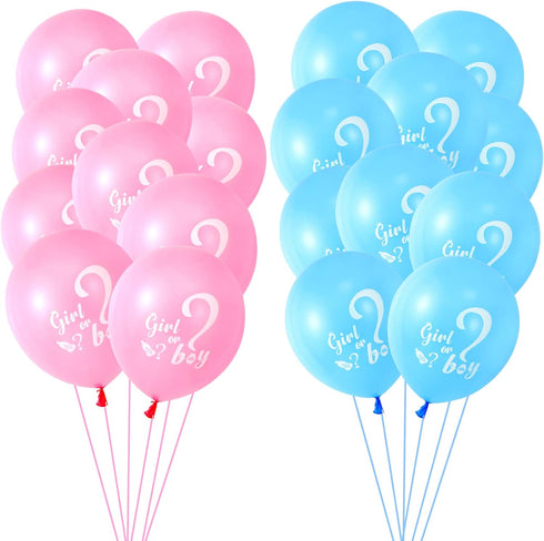 30 Pcs Gender Reveal Balloons Girl or Boy Latex Balloon 12 Inches Pink Blue Party Balloon for Gender Reveal Baby Shower Themed Decorations...