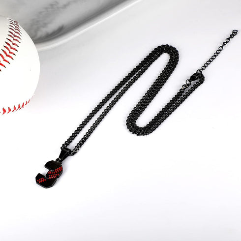 Baseball Number Necklace for Men 00-99 Athletes Jersey Number Necklace Stainless Steel Gold Plated Chain 22inch Baseball Charm Pendant Personalize...