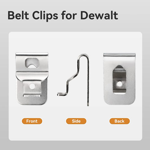 Belt Clips for Dewalt, 6pcs 304 Stainless Steel Drill Tool Clips Hook Kit with Screws for Dewalt N268241 Fit for 20V Power Tools DCD980 DCD985 DCD...