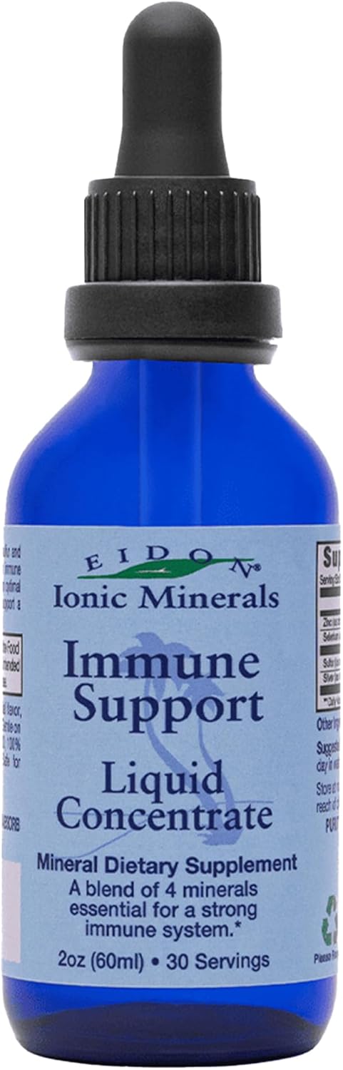 Eidon Ionic Minerals Immune Support Supplement Liquid Concentrate - Immune Booster Mineral Drops with Zinc, Selenium, Sulfur, Support & Maintain I...