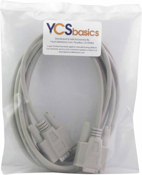 YCS basics 10 Foot DB9 9 Pin Serial / RS232 Male/Female Extension Cable...