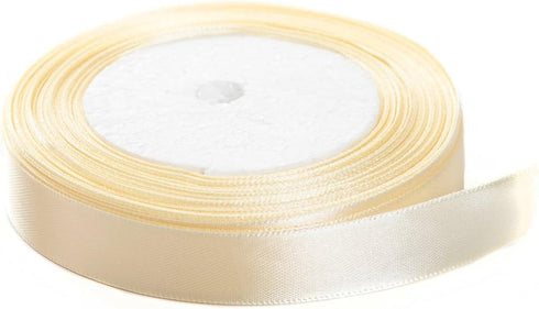 Solid Color Satin Fabric Ribbon (Cream, 3/8" x 25 Yards)...