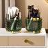 Dark Green Pen Pencil Holder for Desk, 360° Rotating Pen Organizer, Green Office Supplies, Cute Pen Holder, 6-Compartment Pencil Holder Rotating...
