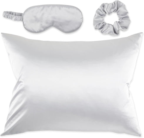 Bucky At Home Spa Collection, Silk-Like Satin Sleep Set, 5 Piece Set, Silver...