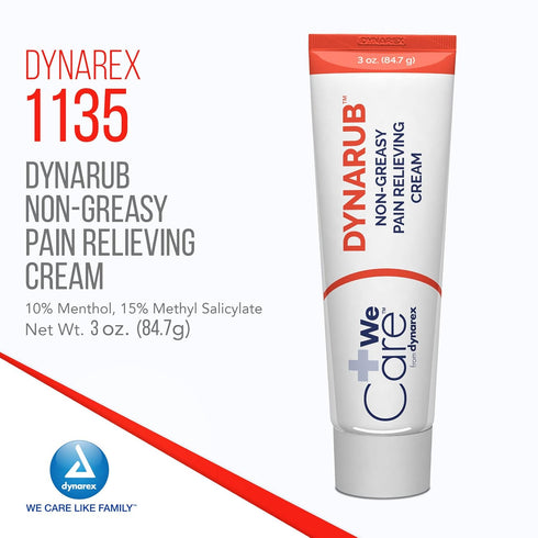 Dynarex DynaRub Cream - Mentholated Topical Muscle Pain Relief Cream - 10% Menthol, 15% Methyl Salicylate - Helps Soothe Joint Swelling & Soreness...