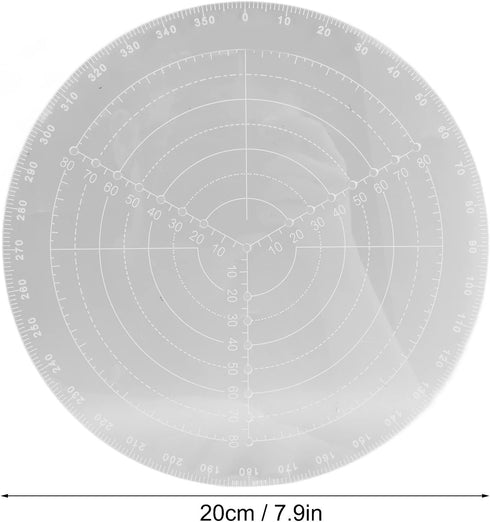Round Center Finder with Clear Scales Acrylic DlY Woodworking Circle Gauge(Small (diameter 20cm))...