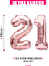 21st Birthday Party Decorations for Her Rose Gold Supplies Big Set with Birthday Banner and 21 BDay Digit Balloons for Women Including Latex and C...