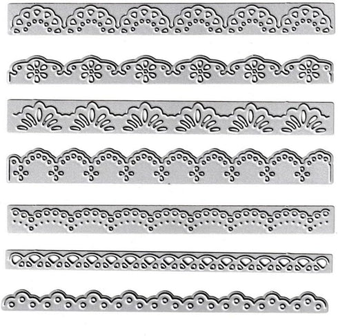 7pcs Flower Lace Cutting Dies, Flower Edge Border Die Cuts Metal Embossing Stencils Template Mould for Card Scrapbooking and DIY Craft Album Paper...
