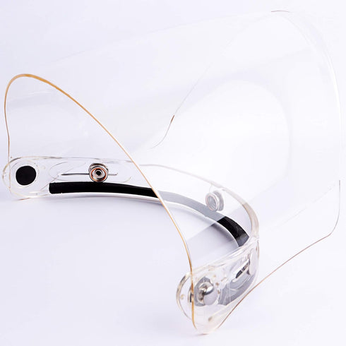 Universal 3-Snap Flip Up Visor Shield Lens for Retro Open Face Motorcycle Helmet (Clear)...