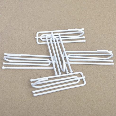 Ailejia White Curtain Drapery Pleat Hooks 4 Prongs Drapery Hooks Traverse Pleater Pinch Pleat Clips Hooks 50pcs for Slides Clasp Drapery Hooks...