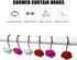 Actpe 12pcs White Rose Flower Shower Curtain Hooks, Rustproof Metal, Home Decorative, Bathroom, Living Room, Bedroom, Kid's Room...