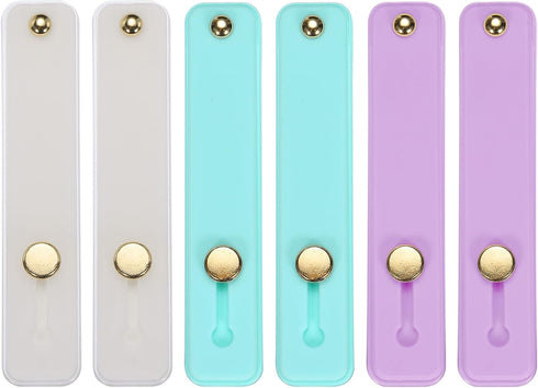 MECCANIXITY 6Pcs Phone Loop Finger Holder Silicone Phone Strap Grip Holder Cell Phone Grip Stand for Most Smartphones White,Green Blue,Purple...