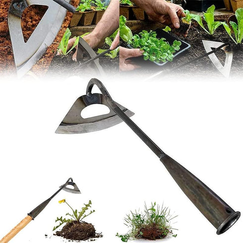 Garden Tools Hollow Hoe, All-Steel Hardened Hollow Hoe, Sharp Garden Edger Weeder, Durable Gardening Hoe Hand Tool Weed Puller Accessories for Bac...