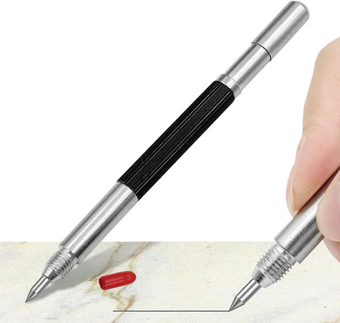 Black Alloy Scribe Pen Carbide Pen Metal Glass Tile Cutting Marker Pencil Metalworking Woodworking Hand Tools professional engraving pen for metal...