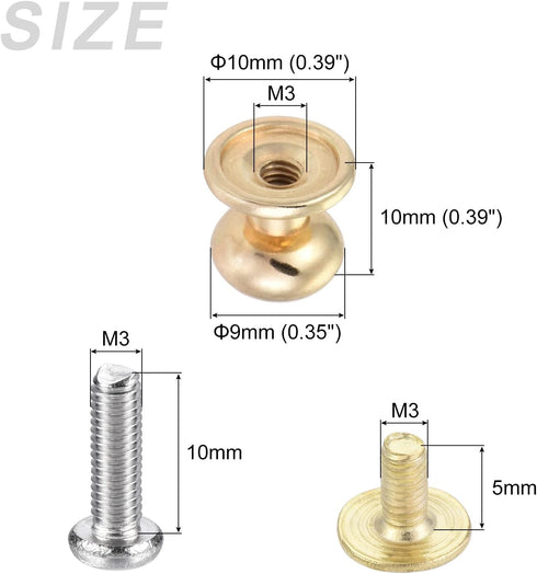 Mini Drawer Pulls (9mm/0.35") 12Pcs, Zinc Alloy Mini Round Head Knobs Pull Handle with Screws - for Home Cabinet Drawer Handle, Light Gold...