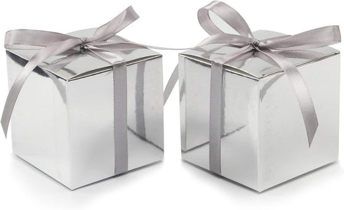 COTOPHER 60pcs Small Gift Boxes, Favor Boxes 2x2x2 inches Paper Gift Boxes with Ribbons Candy Box for Wedding Favors Baby Shower Bridal Shower Bir...