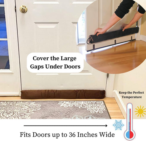 Evelots Cold, Hot Air Door Draft Stopper - Strong Metal Clips - Block Cold Air, Noise, Dust - Warm & Quieter Home- No Need to Bend Down- 36 Inch W...