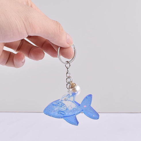 Ocean Series Keychain Resin Silicone Molds Whale Dolphin Seahorse Starfish Shark Crab Casting Molds Jewelry Making Tools for DIY Craft Keychain Ne...