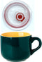 Sicaluya Porcelain Large Oatmeal Mug with Lid, 23 oz (680mL) Wide Coffee Mug, Breakfast Cup and Soup Bowl, Microwave and Dishwasher Safe, Ceramic ...