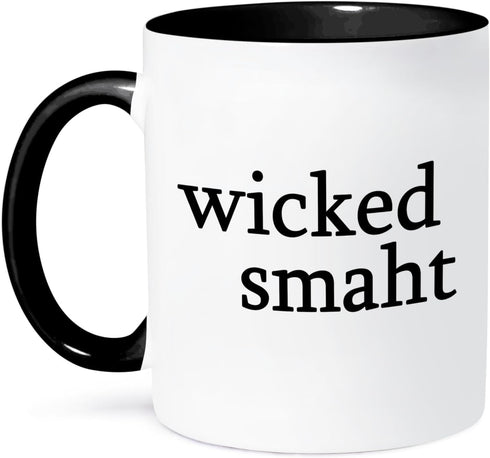 3dRose mug_193282_4 Wicked Smaht Black - Two Tone Black Mug, 11oz...