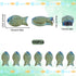 SUNNYCLUE 1 Box 100Pcs Fish Beads Bulk Glass Fish Beads Small Fish Charms Double Sided Blue Fishes Beads Electroplated Frosted Summer Sea Animals ...