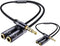 2 Pack 3.5mm Headphone Splitter, Hi-Fi Sounds Extension Cable Audio Stereo Y Splitter, Male to 2 Female (TRRS - 4 Pole) Headset Splitter, Aux Jack...