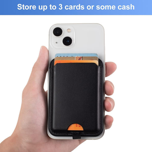 Magnetic Leather Phone Wallet Holder for iPhone,Compatible with iPhone MagSafe Wallet Stand for iPhone 14/13/12 Series with Magsafe or Phones with...