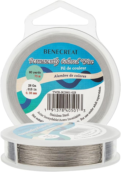 BENECREAT 240-Feet 0.015inch (0.38mm) 7-Strand Bead String Wire Nylon Coated Stainless Steel Wire for Necklace Bracelet Beading Craft Work...