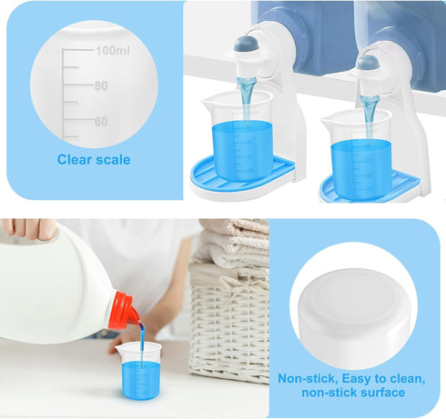 4pcs Laundry Detergent Cup,Laundry Detergent Measuring Cup,Laundry Measuring Cup,Washable Detergent Cup for Liquid Detergent,Silicone Laundry Meas...