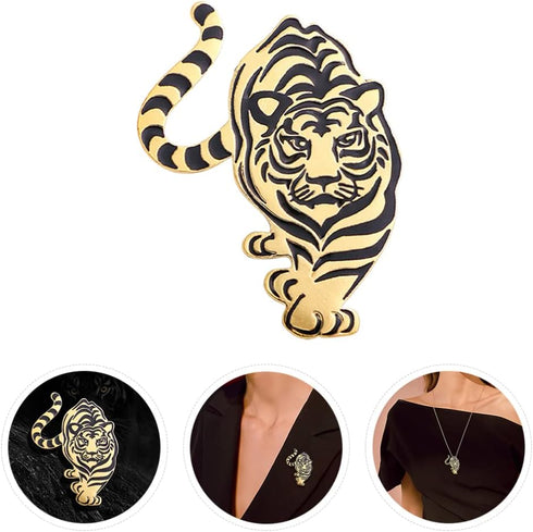 Tiger Shape Brooch Animals Design Breastpin Jewelry Clothes Breastpin Chic Pendant 2022 New Year for Men Women...