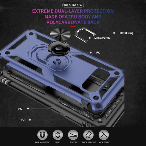 Samsung Galaxy S8 Case, Samsung S8 Phone Case, Military Grade Protective Cases with Ring for Samsung Galaxy S8 (Blue)...