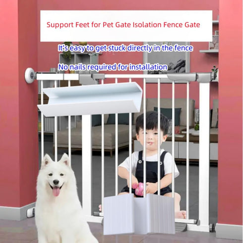 6pcs Fence Reinforcement Groove Durable Practical U Shape Portable Reinforcement Groove and Support Feet for Pet Gate, Pet Gate Plastic Support Fe...