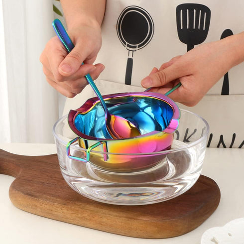 Buyer Star Stainless Steel Melting Pot, 400ml Boiler Pot for Melting Chocolate, Butter, Cheese, Caramel and Soap Making (Rainbow no.0)...