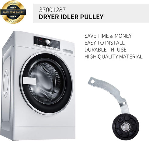 37001287 WP37001287 Dryer Idler Pulley by Sikawai Fit for Whirlpool Ken-more Amana Crosley Replaces WP37001287 AP6008789 PS11741930